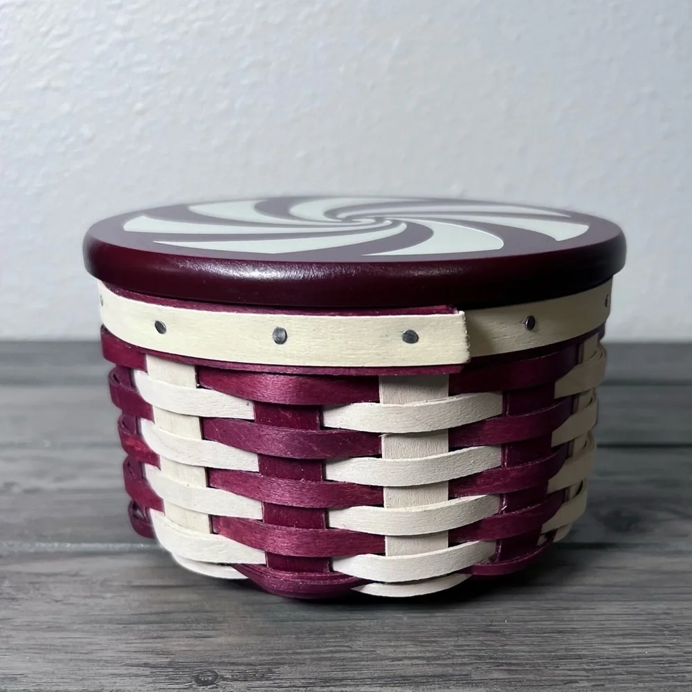 Longaberger 2009 Peppermint Twist Tree Trimming Basket‎ Combo 11th yr Collection